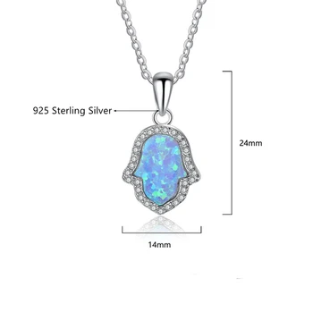Naujas Fine Jewelry Originali 925 Sterling Silver Blue Opal Geometrinis Pakabukas Kaklo Moterims, Jubiliejus Sidabro 925 Papuošalai Dovana Nuotrauka 2