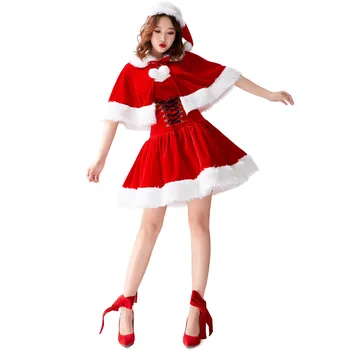 Moterų Kalėdų Lolita Išgalvotas Šalis Suknelė Mados Miss Suknelė, Kostiumas Seksualus Komplektus Hoodie Santa Claus Saldainiukas Cosplay Kostiumai