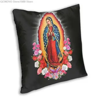 Weiche Jungfrau Maria Von Guadalupe Werfen Kissen Abdeckung Dekoration Mexiko Katholischen Saint Kissen Abdeckung 45x45 Kissenbe Nuotrauka 2