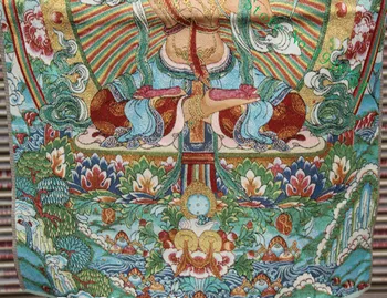 36 colių Tibeto Šilko siuvinėjimo Wenshu Manjushri Deivė Thangka Tangka Tapyba, Freskos Nuotrauka 2