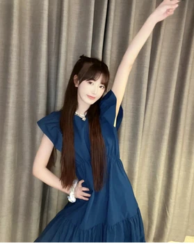 2022 m. vasarą Japonijos nauja žvaigždė su tuo pačiu saldus ir kietas vėjas šiek tiek plaukioja rankovės princesė prarasti moteriška suknelė Nuotrauka 2