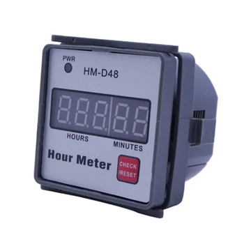 AC220V Hourmeter HM-D48 0-999.99 h Valandų Skaitiklis Skaitmeninis Hourmeter už Vejapjovės, Generatorius, Variklis Įranga, Valandų Skaitiklis Indikatorius