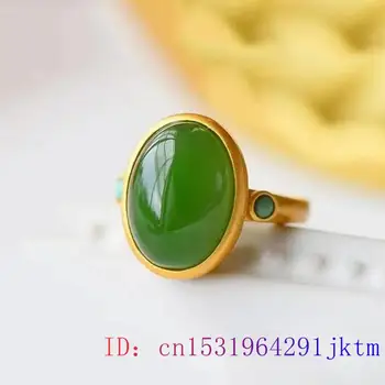 Green Jade Dizaineris Žiedai Ir Pakabukai Brangakmenių Papuošalai Reguliuojamas Žiedo Moterų Amuletai Aksesuarai Dovanos, 925 Sidabras Gamtos Amuletas Nuotrauka 2