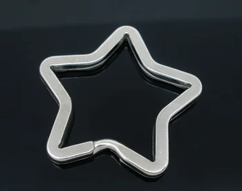Geležies Lydinio Keychain Pentagram Žvaigždė Sidabro Spalvos Metalo paketų prižiūrėtojų raktinę 