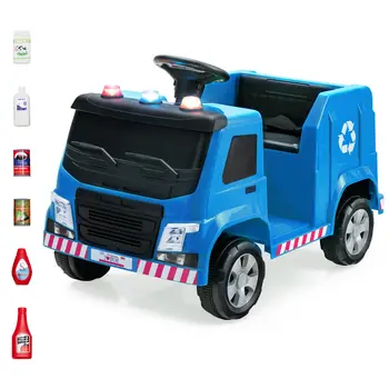 Babyjoy 12V Perdirbimo Šiukšlių, Sunkvežimių Elektros Važiavimo Ant Žaislų Nuotolinio w/ Perdirbimo Priedai