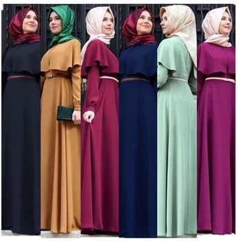 Skraiste Femme Musulmane Naujas Musulmonų Ilga Suknelė, Apsiaustas Didelio Dydžio Nacionalinė Moterų Apdaras Diržo Abayas Moterims Nuotrauka 2