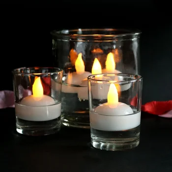 Plaukiojantieji Žvakės Lempos Vandeniui LED Elektroniniai Žvakių Šviesa, Romantiška Apšvietimą Kai Posėdyje Vandens Vestuves Žuvų Bakas