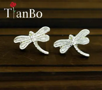TianBo aukso Spalvos Dragonfly stud auskarai Moterims Kalėdų dovana, 4 Spalvos Auskarai Papuošalai, Aksesuarai