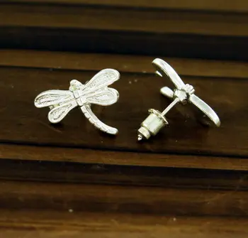 TianBo aukso Spalvos Dragonfly stud auskarai Moterims Kalėdų dovana, 4 Spalvos Auskarai Papuošalai, Aksesuarai Nuotrauka 2
