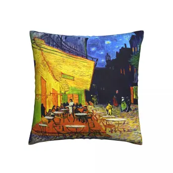 Van Gogh Aikštėje Užvalkalas Pagalvėlė Padengti mielas Zip Namų dekoro Mesti Pagalvės užvalkalą Sofa Vietų Šiaurės 45*45cm Nuotrauka 2
