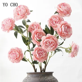 YO CHO 80cm Dirbtinės Gėlės, Bijūnai Balta Rožinė Šilko Rožės Raudonos Dirbtinės Gėlės, Vestuvių Namų, Sodo Puošmena Netikrą Gėlės Nuotrauka 2