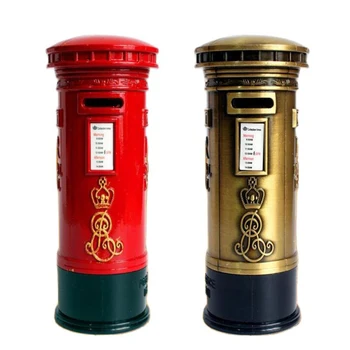Retro Britanijos Londone Bronzos Raudona pašto Dėžutę Pinigų Piggy Bank Taupymo Dėžutė Monetai Kelionės Suvenyras Namų Dekoro Dovanų ir Suvenyrų Amatų 18CM