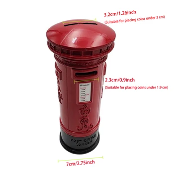 Retro Britanijos Londone Bronzos Raudona pašto Dėžutę Pinigų Piggy Bank Taupymo Dėžutė Monetai Kelionės Suvenyras Namų Dekoro Dovanų ir Suvenyrų Amatų 18CM Nuotrauka 2