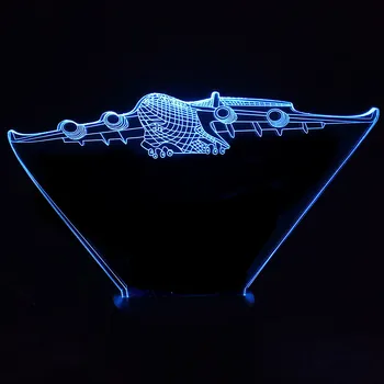 Naujas 3D Lempos Fthing lėktuvų naktinė lempa Nuotaika Lempa 7 Spalvų Keitimas Lengvųjų Orlaivių Stalo Lempa Gimtadienio Dovanos, Žaislai Vaikams, Naktį Žibintai