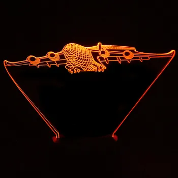 Naujas 3D Lempos Fthing lėktuvų naktinė lempa Nuotaika Lempa 7 Spalvų Keitimas Lengvųjų Orlaivių Stalo Lempa Gimtadienio Dovanos, Žaislai Vaikams, Naktį Žibintai Nuotrauka 2