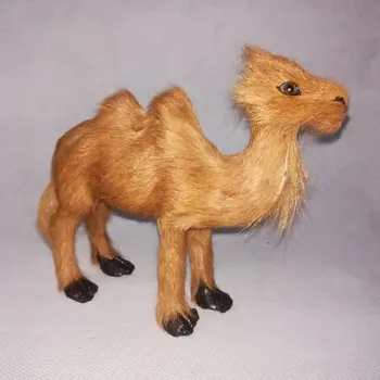realaus gyvenimo žaislų kupranugaris ruda modelio 16x13cm polietileno&kailiai, nuolatinis kupranugaris modelį, namų dekoravimo prekėms ,modelis dovana h0188 Nuotrauka 2