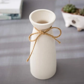 LBER Baltos Keramikos Vaza Minimalistinio Stiliaus Apdaila,Modernios Namų Puošybai Porceliano Vaza Matinis Dizainas Nuotrauka 2