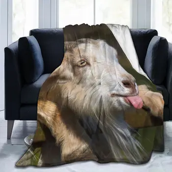Mados gyvūnų Ožkos 3D spausdintas antklodė lovatiesė antklodė retro patalynės aikštėje iškylą minkšta antklodė Quick Dry
