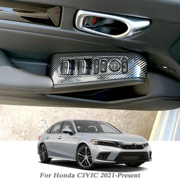 4pcs ABS Automobilių Stiliaus Honda Civic 2021-Dabartinė Vidaus Durų, Langų Pakėlimo Jungiklį China Lipdukas Frame Auto Priedų