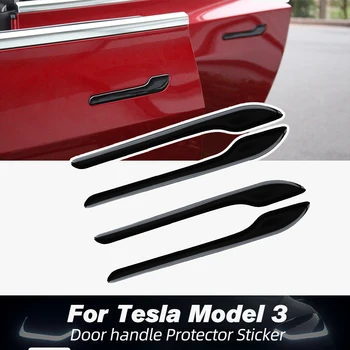 vxvb Už Tesla Model 3 2021 Automobilių Reikmenys Naujų Durų Rankena Wrap Padengti Anglies Pluošto ABS Saugiklis Lipdukas Model3 Modelis Y Tris