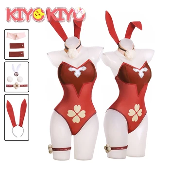 KIYO-KIYO Genshin Poveikio Klee Seksualus Jumpsuit Cosplay Kostiumų Klee Bunny Mergina Jumpsuit Helovinas Kostiumai