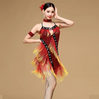 Naujas 2018 m. Veiklos Pramoginiai Šokiai Salsa Šokių Suknelės su Kutai Sambos Karnavalo Kostiumai lotynų Šokių Suknelė Moterims