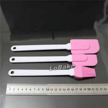 (3pcs/set) naujokų aukštos kokybės silikono mentele grandiklis teptuku espatula su PP rankena, skirta 