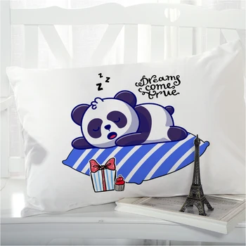 1pc Panda Cartoon Vaikų Pagalvę padengti Pagalvės užvalkalą Patalynė Užvalkalas Pillowcovers dekoratyvinis 50x70 3D vaikams baby blue