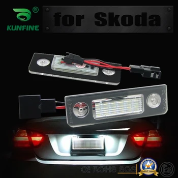2VNT Automobilio LED Skaičius Licenciją Plokštelės Šviesos diodų (LED) Licencijos Lempa Skoda Octavia ll Reorganizavimas 2009-2012 m.