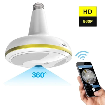 Belaidžio WiFi Saugumo Kameros Lemputės, Namų Apsaugos Sistema, 360 Laipsnių su Judesio Aptikimas/Nakties Vizija