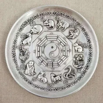 Dvylika Zodiako Lotus Plokštė Dekoracijas kanas-b Metus Čing Dinastija