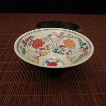 Subtilus Senovinių Kinų Senojo stiliaus Mėlyna Glazūra Spalvinga Gėlių Porceliano Dubuo
