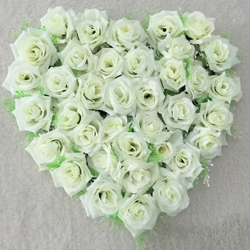 40*40cm Balta Balta Dirbtinio Šilko Rožių Žiedų Kabinti Vestuves Gėlių Vainikas Širdies Stiliaus Namo Festivalis Prekių Dekoras