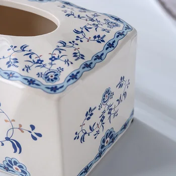 Naujas Kinijos mėlyna ir balta popieriaus stalčių, Keramikos Stalčių, retro kambarį lentelė, popierinių rankšluosčių, dėžutė, dekoratyviniai papuošalai Nuotrauka 2