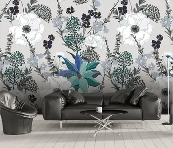Custom atogrąžų augalai, gėlės Freskos Kraštovaizdžio Fone Sienų Tapybos tapetai Kambarį foto tapetų namų Dekoro