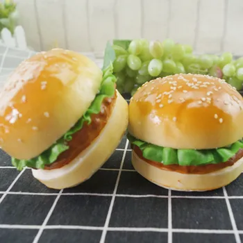 1pcs Aukštos imitacija dirbtinis hamburger modelis ir dirbtinės plastikinės netikrą imituojamas mėsainis su sezamu