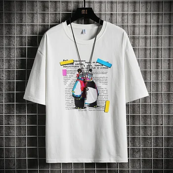 2021 naujų Žmogaus Negabaritinių marškinėliai Vyrams 2021 M. Vasaros Top Grafinis T-shirts Harajuku 100% Medvilnės Marškinėlius Vyrų Balti Marškinėliai Vyrams