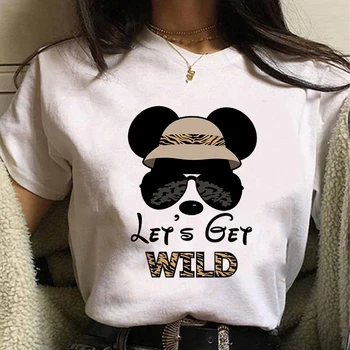 Let ' s Get Wild Disneilendas Marškinėliai Moterims Mickey Mados Trumpas Rankovės Pagrindinio Tops Disnėjaus Tendencija Instagram Drabužius Moterų marškinėliai