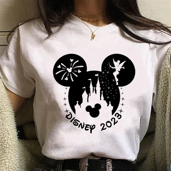 Let ' s Get Wild Disneilendas Marškinėliai Moterims Mickey Mados Trumpas Rankovės Pagrindinio Tops Disnėjaus Tendencija Instagram Drabužius Moterų marškinėliai Nuotrauka 2
