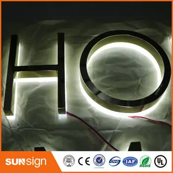 Individualizuotos Reklamos 3D nerūdijančio plieno abėcėlės raidės ženklas LED Apšvietimu Ženklas