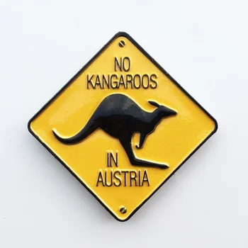 QIQIPP Australijos, Austrijos kūrybinis turizmas, progines amatų nr. kengūros gatvės ženklas magnetinio šaldytuvas magnetas
