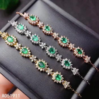KJJEAXCMY fine jewelry gamtos Smaragdas 925 sterlingas sidabro naujas moterų rankos apyrankę paramos bandymo kilnus
