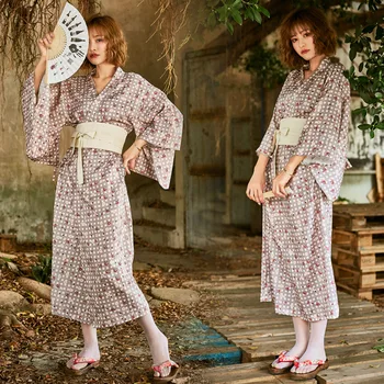Suaugusiųjų Cosplay Pledas Spausdinti Palaidų Montavimo Loungewear Pižama Kimono Japonijos Tradicinių Plačios Rankovės Wu Kostiumas Nuotrauka 2