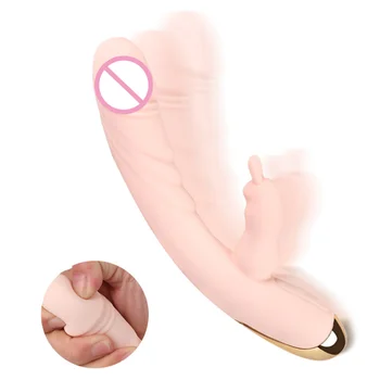 Kūrybos Triušis Masturbacija Elektros Lazdele G-Spot Klitorio, Makšties Masažas Dvigubo Galvos Vibratoriai Suaugusiųjų Moterų Sekso Žaislas