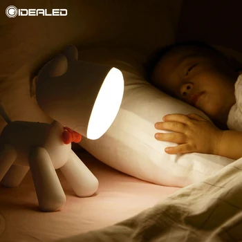 3D Mielas Medvilnės šuo Formos Smart LED nakties šviesos USB Dviem pamainomis, tamsos stalo lempa Vaikams Dovanų Lovos, Miegamojo Kambarį Apdaila