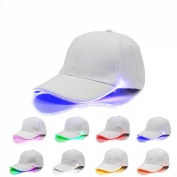 LED Šviesos Skrybėlę Vyrai Moterys Beisbolo kepuraitę Baras, Diskoteka Įranga Etapo Rezultatus Hip-hop ' Liuminescencinės skėtį nuo saulės Hat, White