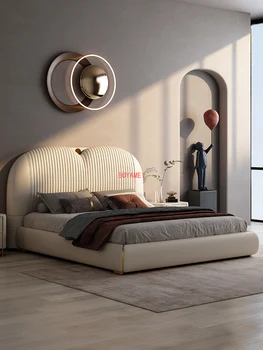 Oda lova modern paprasta miegamojo vestuvių lova high-end dydis butas šviesos prabanga 1,8 m dvigulė lova 2022 naujas didelis lova Nuotrauka 2