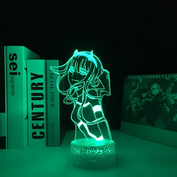 Anime Darling Į Franxx LED Baltos Bazės Šviesos Vaikų Miegamasis Dekoro Naktį Šviesos Gimtadienio Dovana Kambarys Akrilo 3D Stalo Lempa Nuotrauka 2