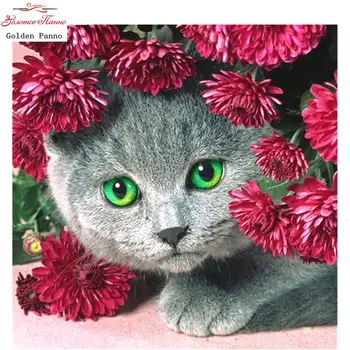 Kvadratiniu diamond tapybos katė diamond siuvinėjimo pardavimo kalnų krištolas gyvūnų nuotraukos rankų darbo namų dekoravimo, dovanų