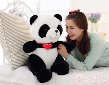 raudona širdis myli panda pliušinis žaislas, apie 50cm panda pagalvę gimtadienio dovana h776